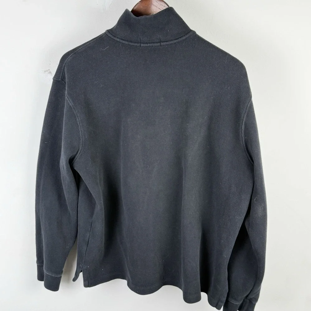 Polo Ralph Lauren Men's 1/4 Quarter Zip Sweater Pima Cotton Sz Large Black